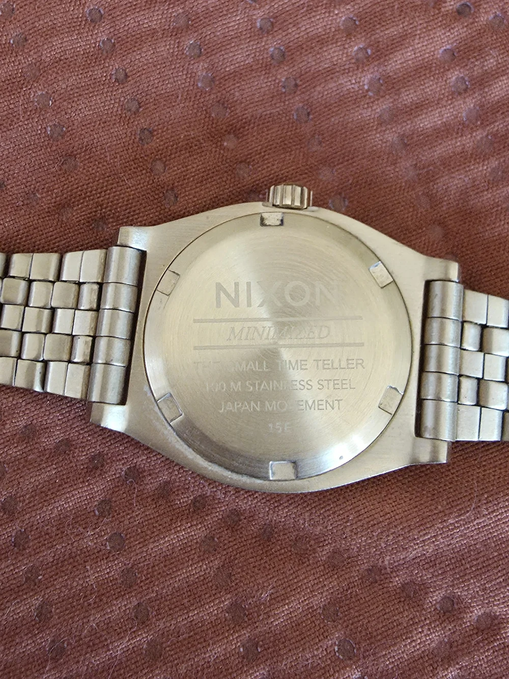 Nixon Men’s Gold-Tone Stainless Steel Watch with Lime Accents